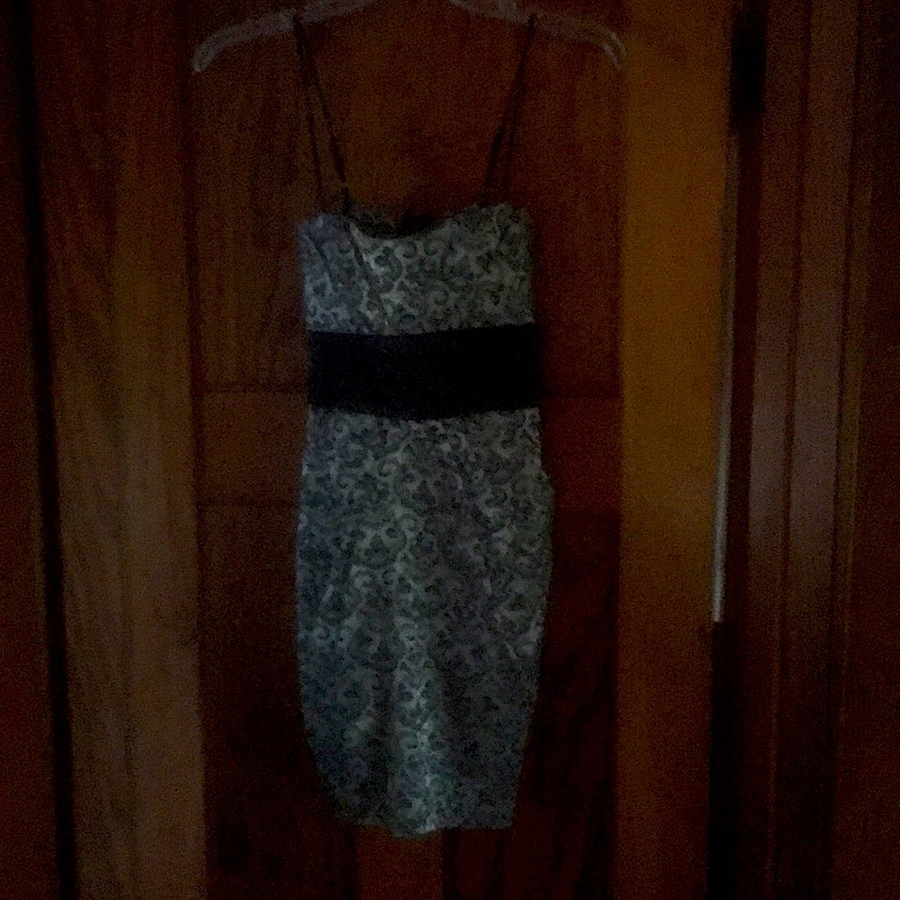 Grey and black evening party dress
